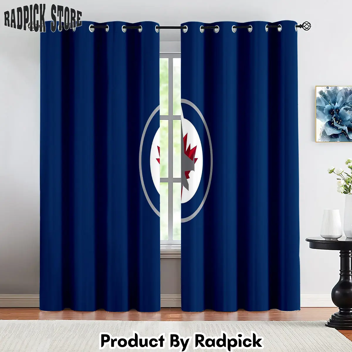 Radpick winnipeg jets hockey league curtains drapes for window treatment set 12 rp85233